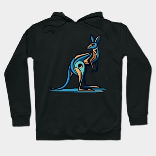 Pop art kangaroo illustration. cubism illustration of a kangaroo Hoodie